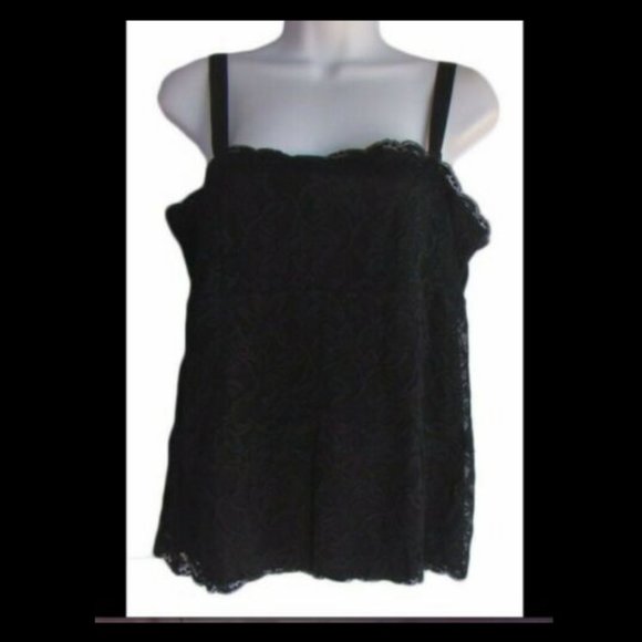 Coldwater Creek Tops - COLDWATER CREEK BLACK LACE CAMI TANK TOP MEDIUM